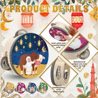 Boao 12 Pcs Ramadan Tambourine 4 Inch with Printed Eid Design Ramadan Party Favor Handheld Jingle Drum for Eid al-Fitr and Celebration, Party Decoration and Musical Performance - Image 3