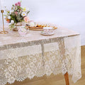 Pack of 6 Lace Tablecloth Ivory Table Fabric 60x120 Inch for Rustic Wedding by LuoluoHouse