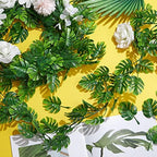 Zeyune 12 Pcs Artificial Monstera Leaf Vines 5.9 ft Fake Hanging Plant Ivy Tropical Palm Leaves Greenery Garland Monstera Faux Vine for Wedding Party Outdoor Decor Garden Porch Jungle Hawaiian Beach - Image 5