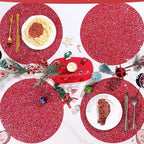 15" Red AB Rhinestone Round Placemats Set of 4 - Image 4
