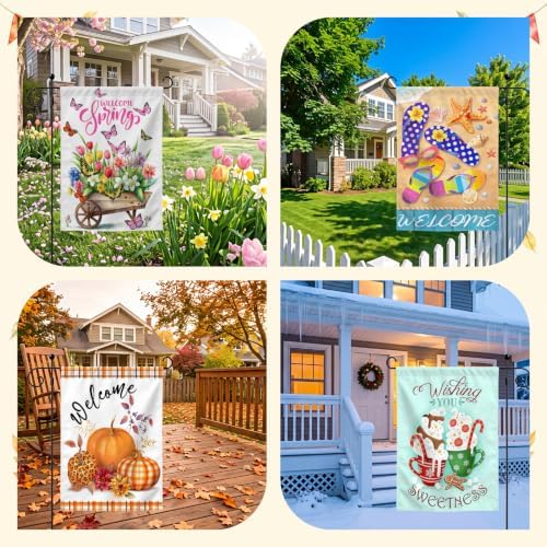 EdenseeLake Seasonal Garden Flags 12x18 Inch, Double Sided Flags Set of 12 - Image 5