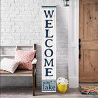 Welcome To The Lake Sign for Front Door, 4ft Tall Front Porch Decor, Vertical Wooden Signs for Front Porch, Rustic Farmhouse Wood Porch Decorations Outdoor - Image 5