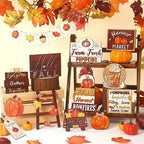 14 Pcs Halloween Tiered Tray Decor Set, Gnome Wood Table Signs (Classic) - Image 5