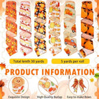 Yuefunny 10 Pcs Fall Ribbon 4 Mesh Ribbons 6 Burlap Wired Edge Ribbons - Image 4