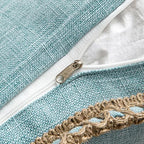 MIULEE Set of 2 Lumbar Linen Burlap Throw Pillow Covers 12x20 Light Blue - Image 6
