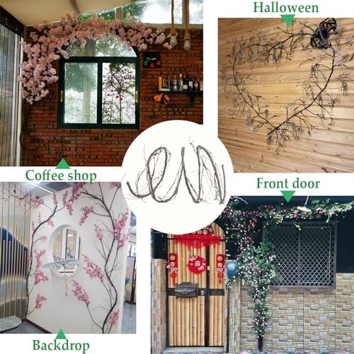 118"Brown S Bendable Grapevines Garland Faux Tree Branch Wall Hanging Decor - Image 5