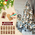 24 Set Mini Gold Snowflake Christmas Stockings with Gift Tags Bells - Image 3