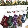 GEX Christmas Stockings 5 Pack for Family 22" Large Embroidered Classic Luxury Velvet Red Green Purple Blue Brown Decorations for Fireplace Xmas Season (Set of 5) by GEXWorldwide