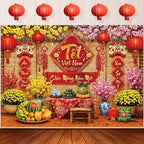 Vietnamese New Year Backdrop 2027 Tết Việt NAM Lunar New Year Party Decor - Image 3