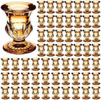 Clear Glass Candlestick Holders Taper Candle Holder Bulk 2.5 Inch Candle Stick Holder for Table Centerpiece Mantel Wedding Housewarming Gift Rustic Vintage Valentines Dinning Decoration by Foaincore