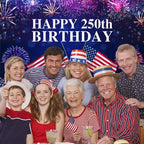 4th of July Backdrop Decorations Independence Day Backdrop 250 Anniversary USA Flag Banner 8x8ft 250th Birthday Fireworks Semiquincentennial Photography Background Photo Studio Props - Image 4