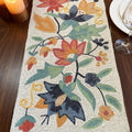 Indian Handmade Beaded Table Runner, Multicolor Floral Design, 13x36 Inches by Unknown