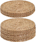 Handmade Heat Resistant 13" Round Woven Placemats Set of 8, Wicker Boho No Chemical Natural Water Hyacinth Place Mats, Farmhouse Table Mats for Kitchen Dining Table,Home Decorations,Wedding by Unknown