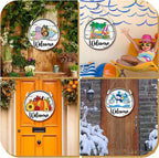 Interchangeable Door Sign,Welcome Sign for Every Season,Slot-In Design,12 - Image 3