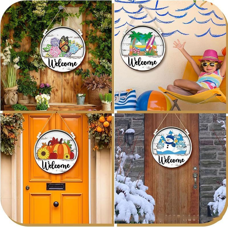 Interchangeable Door Sign Welcome Sign for Every Season,Slot-In Design,B14 - Image 3
