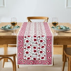 Ridhi Sangria Red Hand Block Print Table Runner 16x90 Inch 100% Cotton - Image 2