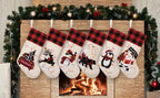 LUBOT Christmas Stockings Set of 4 Large Family Xmas Stocking 20" Silhouette Buffalo Red Plaid Fireplace Hanging Holiday Decor 4 Pack - Image 5