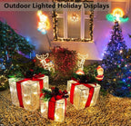 Christmas Decorations Indoor: Set of 3 Christmas Lighted Gift Boxes - Image 4
