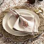 Luxury Embroidered Cloth Napkins – Biscuit Lattice, Set of 6, 18x18 | Elegant Cotton Blend Dinner Napkins with Floral Motif for Holiday Tables, Thanksgiving, Christmas & Formal Dining by Unknown