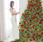 Artificial Flower Garland 2pcs 5.4ft Floral Peony Vine Decor, Red Flower - Image 6