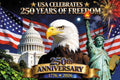 12x6ft 4Th of July Backdrop American US Flag Independence Day Decorations Background National Veterans Day Retirement Party Memorial Day Birthday Party Cake Table Banner Photo Booth by ZJRBJB