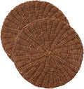 PRETYZOOM 2 pcs Woven Placemat 14.96 inch Round Non Slip Heat Resistant Dining Mat Reusable Wear Resistant Table Mat for Kitchen Table Protection Cups Bowls Plates Home Decor by PRETYZOOM