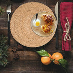 Natural Jute Placemat Set of 4 - Round 13 Inch Decorative Reversible Braided Hand Woven Charger for Dinner Table Décor Farmhouse Christmas Wedding Family Gathering Party and Everyday Use - Image 6