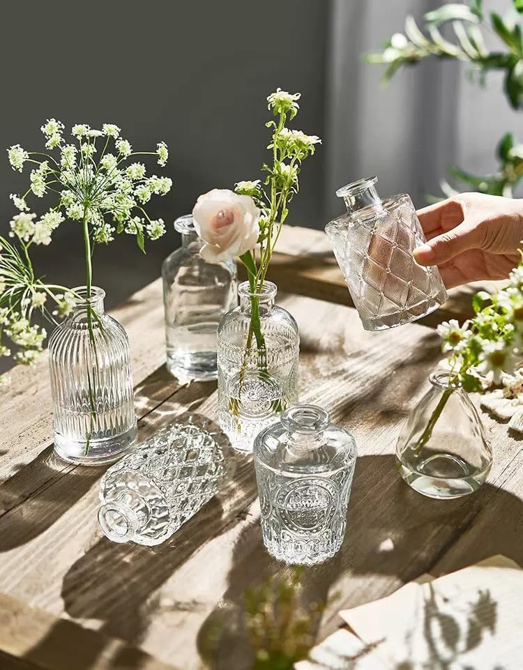 32 Pack Glass Bud Vase Set, Small Flower Vase Set Bud Vases for Wedding Centerpiece Table Decor, Vintage Small Vases for Room Home Dining Party Table Center Decor (Clear Set, 32 Pack) - Image 4