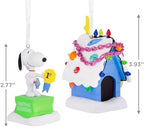 Hallmark Christmas Ornaments, Peanuts Snoopy and Holiday Doghouse Ornaments, Set of 2, Gifts for Peanuts Fans - Image 4