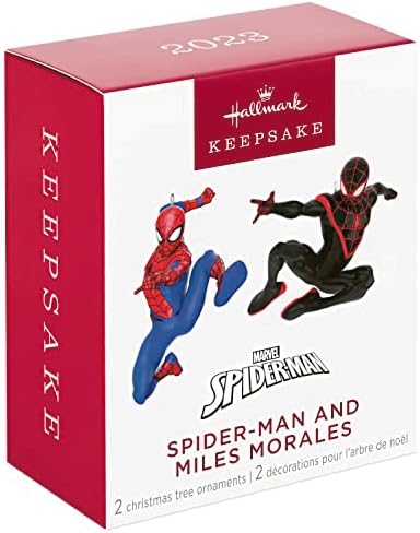 Hallmark Keepsake Miniature Christmas Ornaments 2023, Marvel Spider-Man and Miles Morales, Mini Set of 2, Super Hero Gifts - Image 3